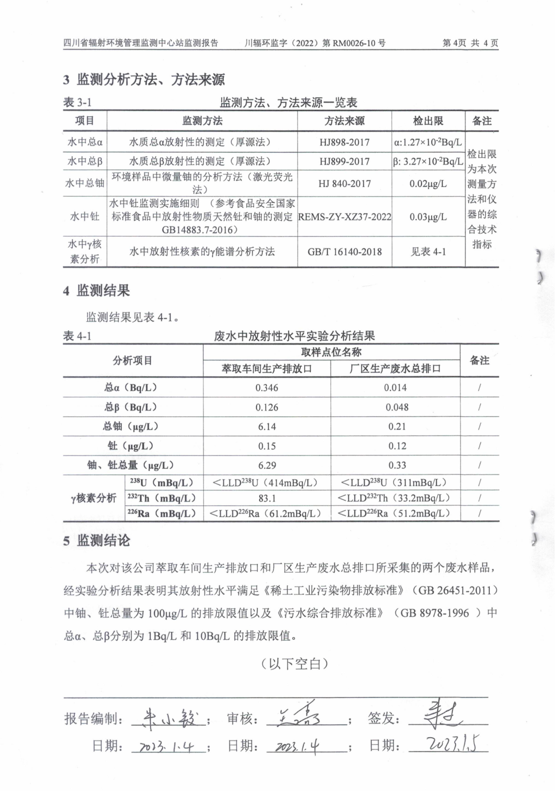 乐山盛和10月生产废水放射性水平监测报告 川辐环监字（2022）第RM0026-10号_03.png