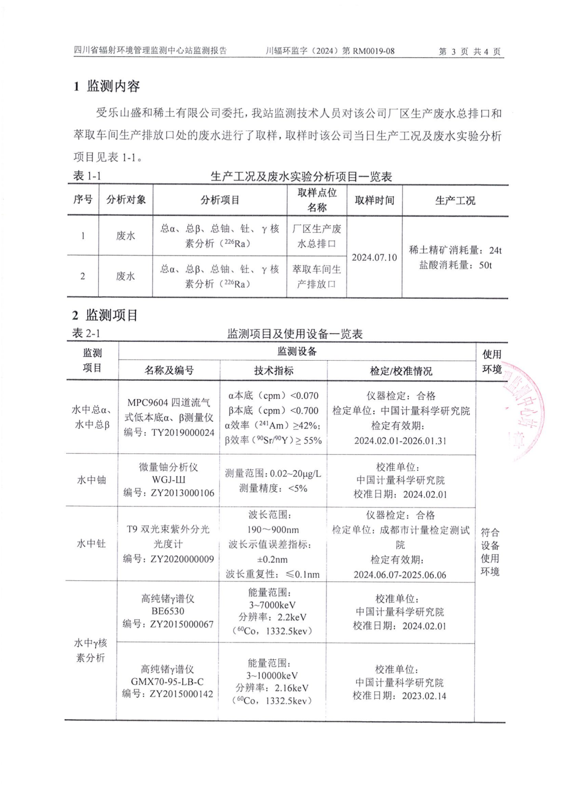 乐山盛和7月生产废水放射性水平监测报告 川辐环监字（2024）第RM0019-08号_02.png