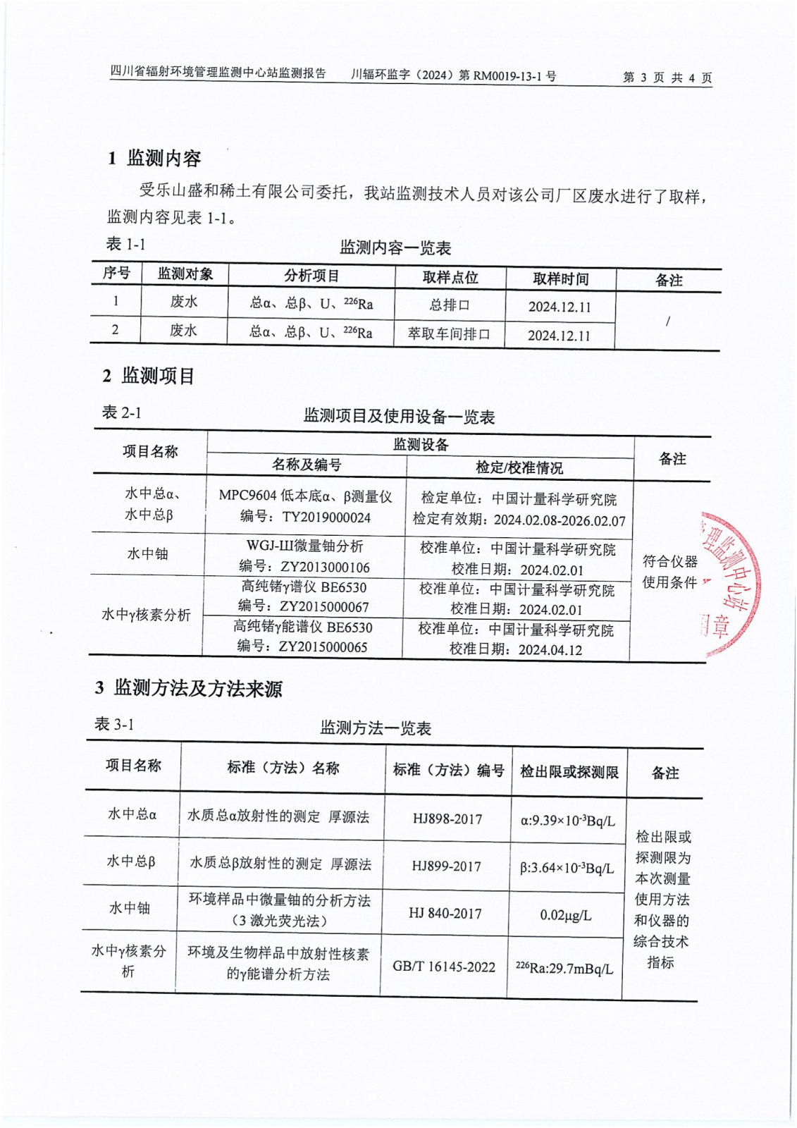 乐山盛和12月生产废水放射性水平监测报告 川辐环监字（2024）第RM0019-13-1号 钍RM0019-13-2F号_02.png