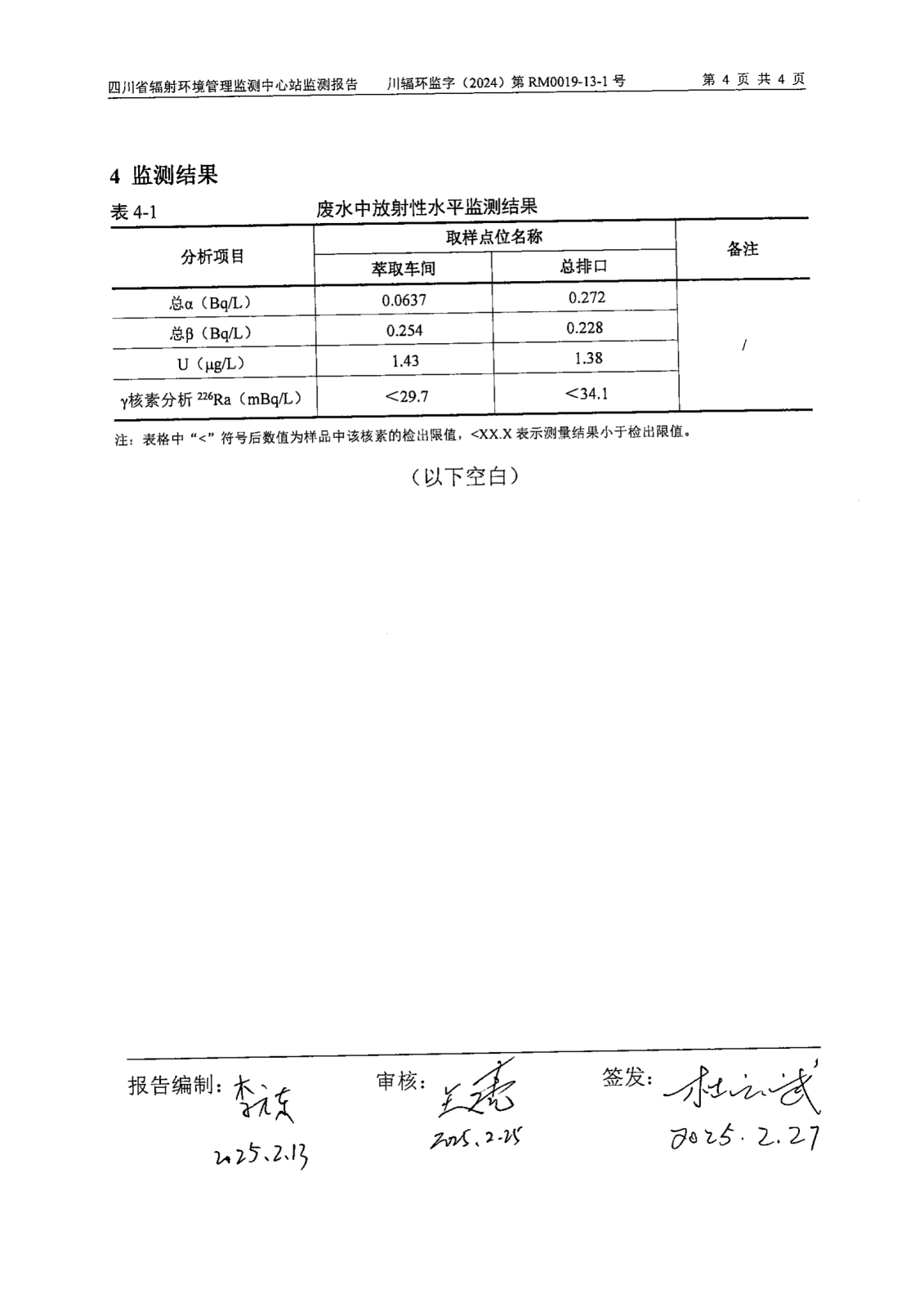 乐山盛和12月生产废水放射性水平监测报告 川辐环监字（2024）第RM0019-13-1号 钍RM0019-13-2F号_03.png